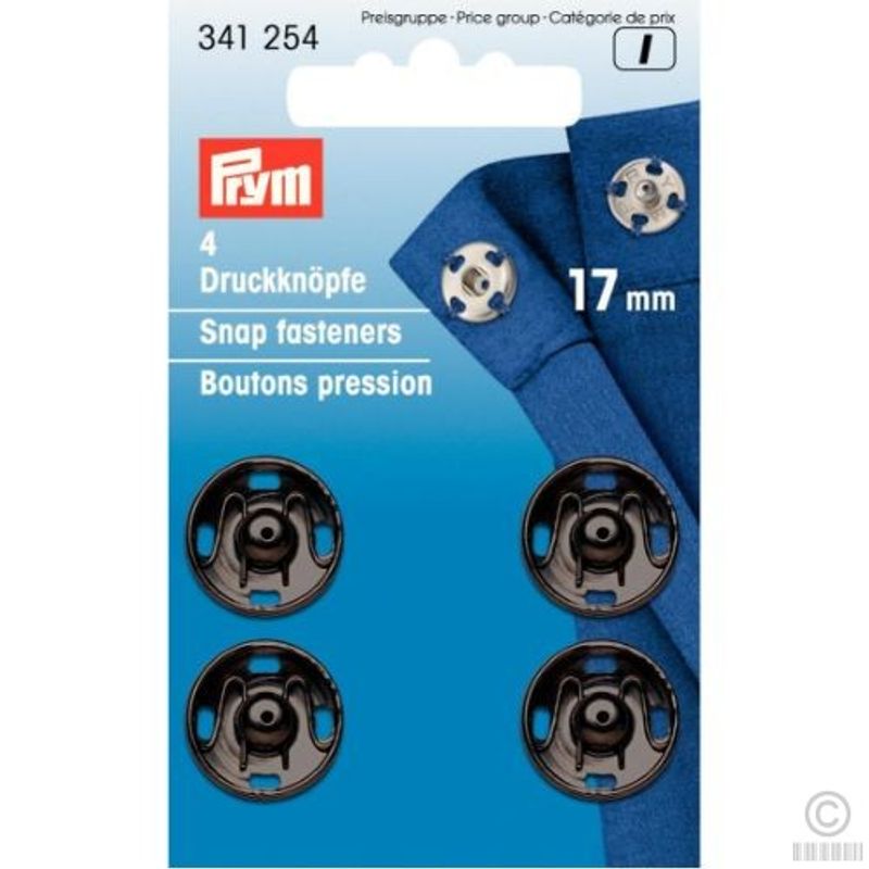 Trykknapper 17 mm svart