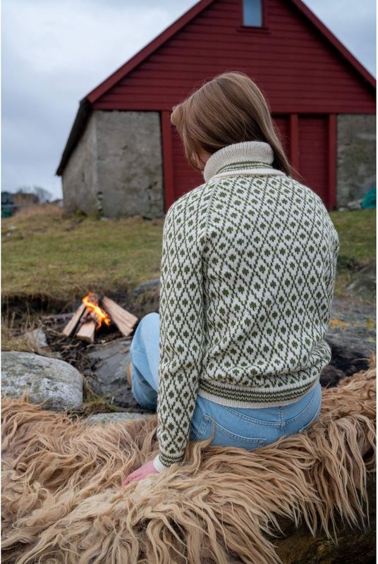 Islender genser, grønn - Sterk