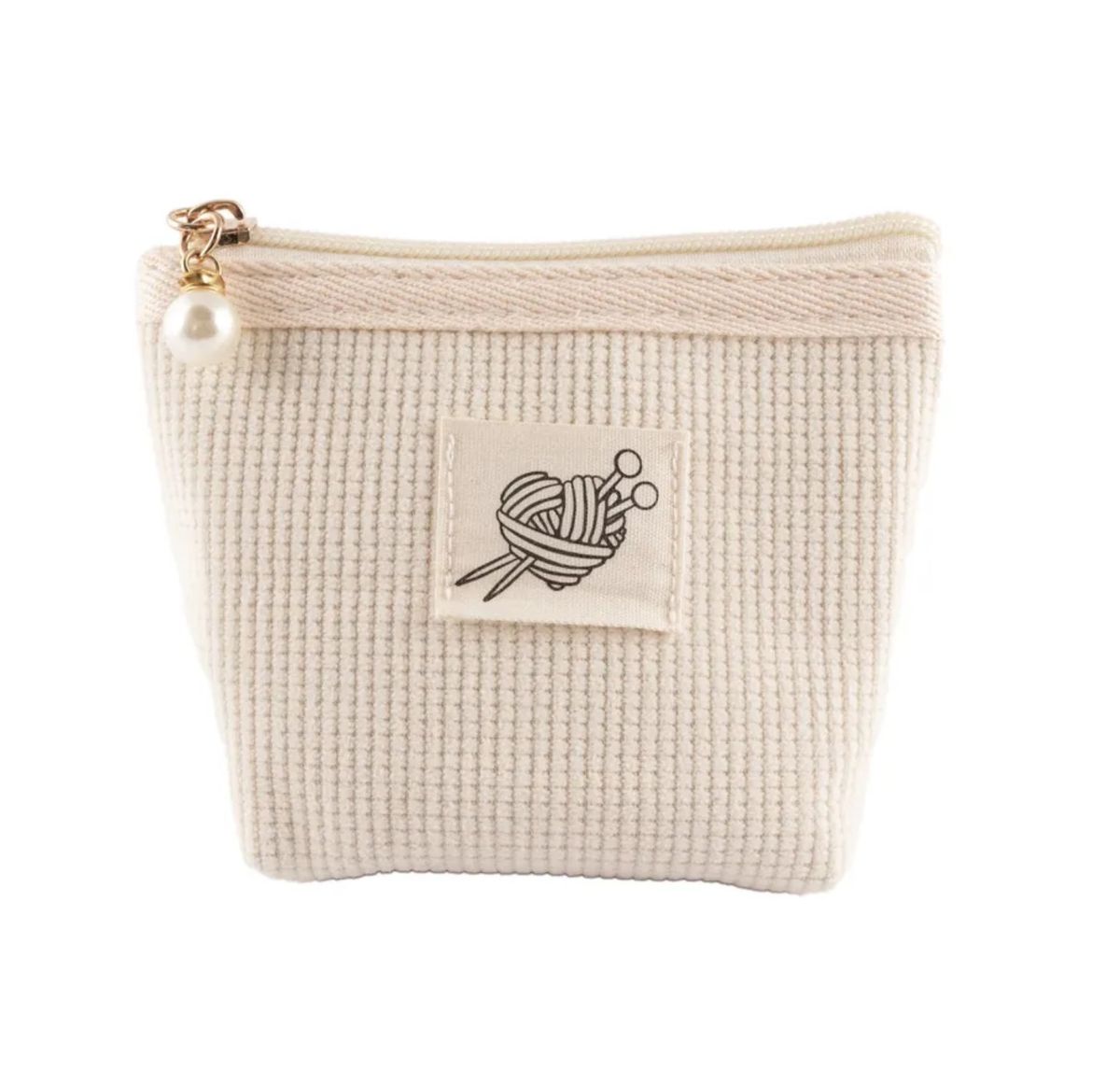 Strikkeveske Krem 13x10cm