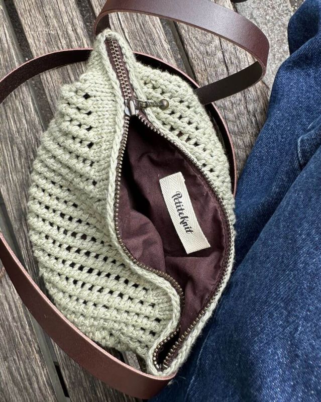 Fôr til veske med rund bunn - omkrets 48 cm - brun