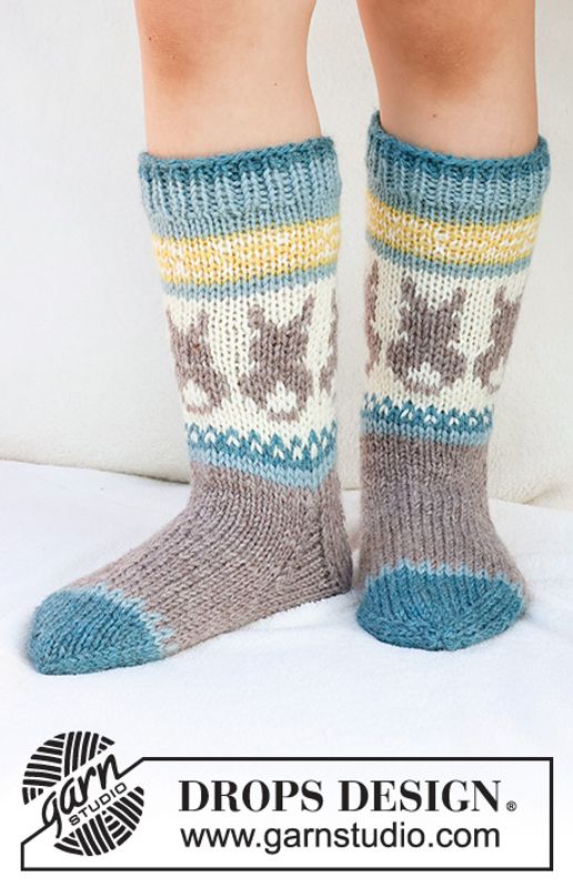 Påskesokker Dancing Bunny Socks Brunmelert