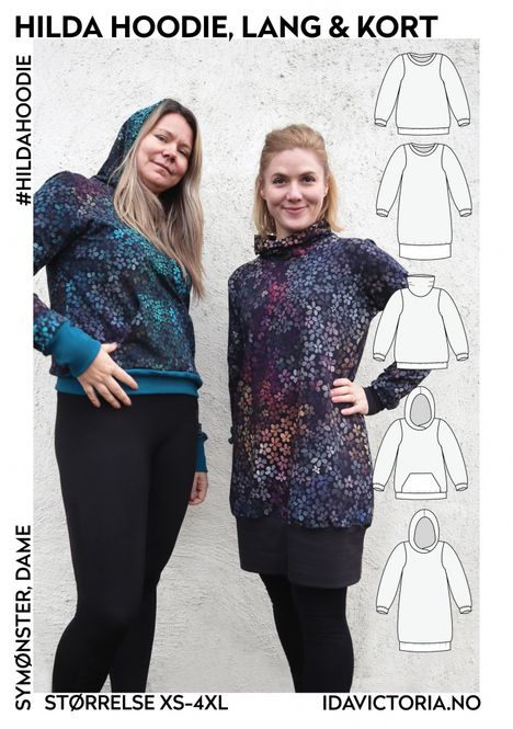 Hovedbilde Hilda Hoodie, lang & kort ...
