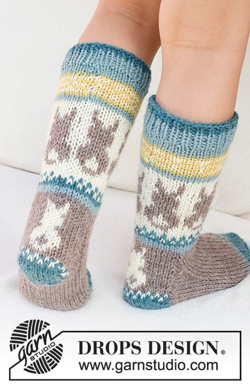 Påskesokker Dancing Bunny Socks Brunmelert