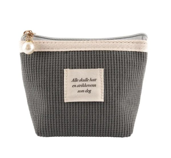 Hovedbilde Strikkeveske Mørkgrå 13x10cm